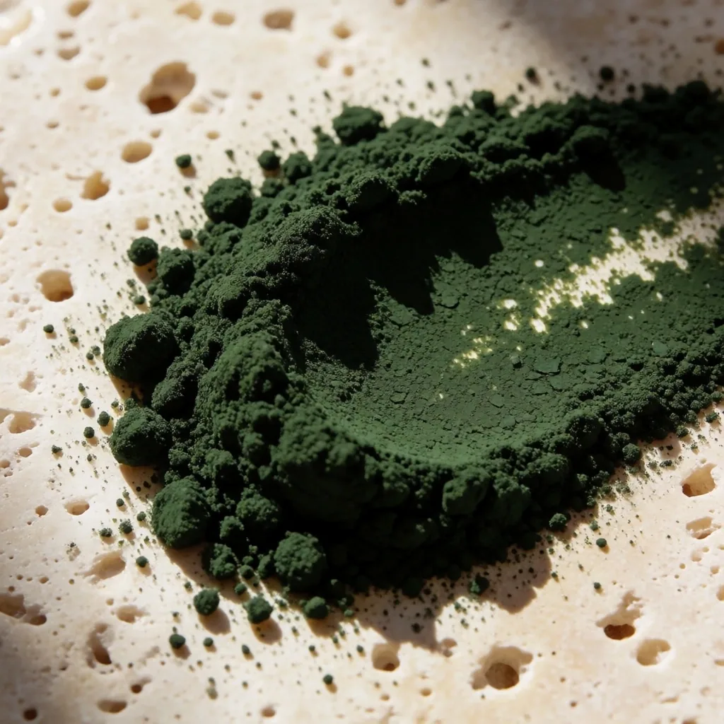 Maca root powder on stone surface